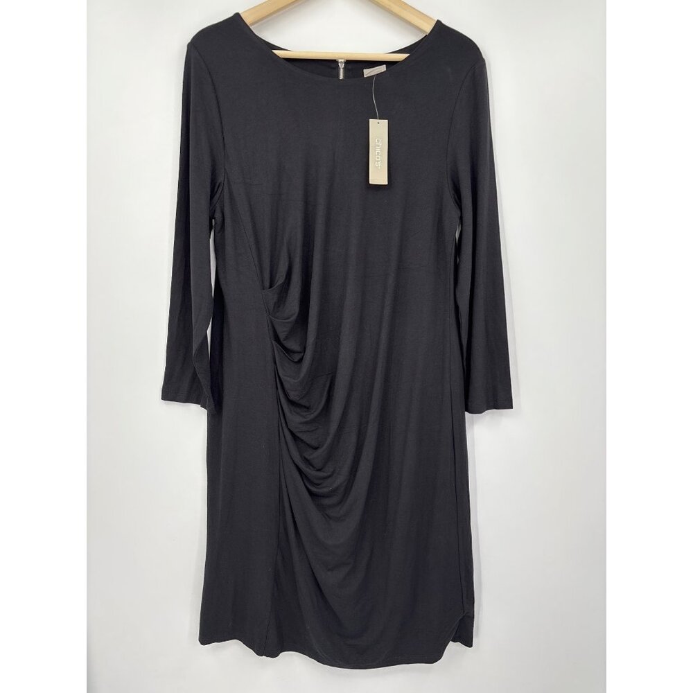 Chico's Elegant Black Long Sleeve Dress